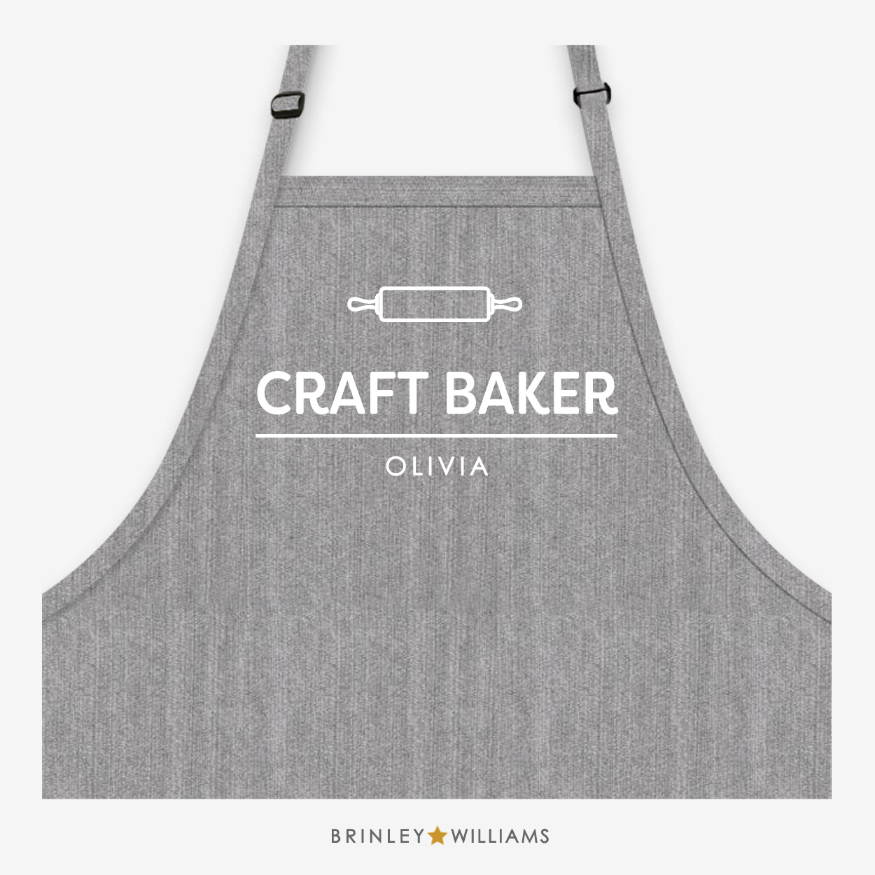 Craft Baker Apron - Personalised - Grey Denim
