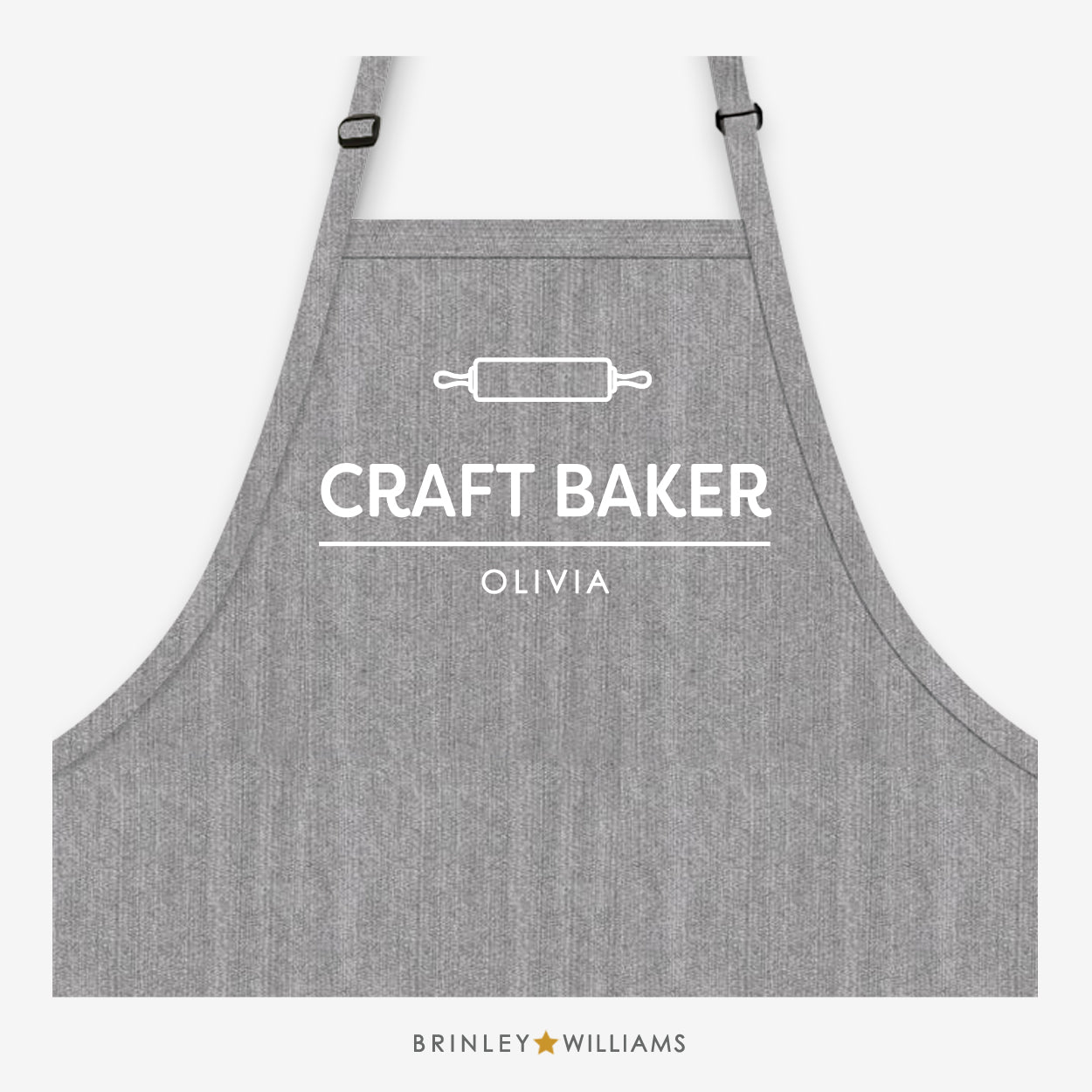 Craft Baker Apron - Personalised - Grey Denim