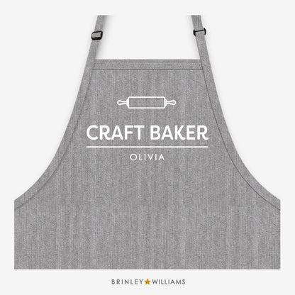 Craft Baker Apron - Personalised - Grey Denim