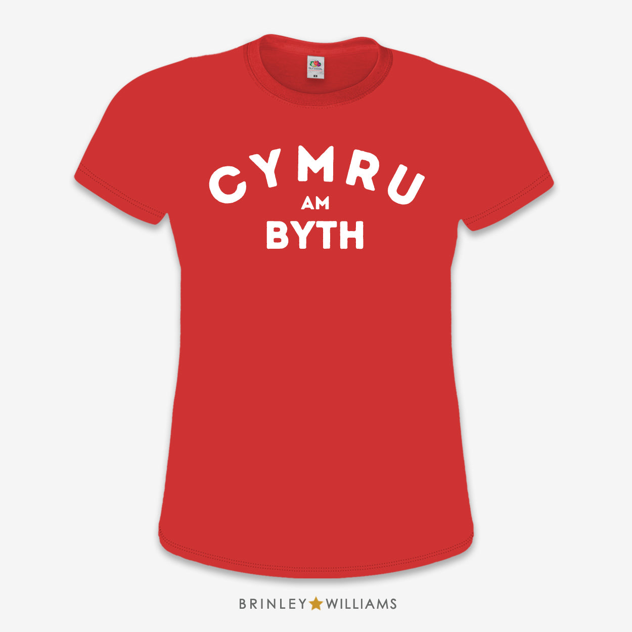 Cymru am Byth Slim Fit T-shirt - Fire Red