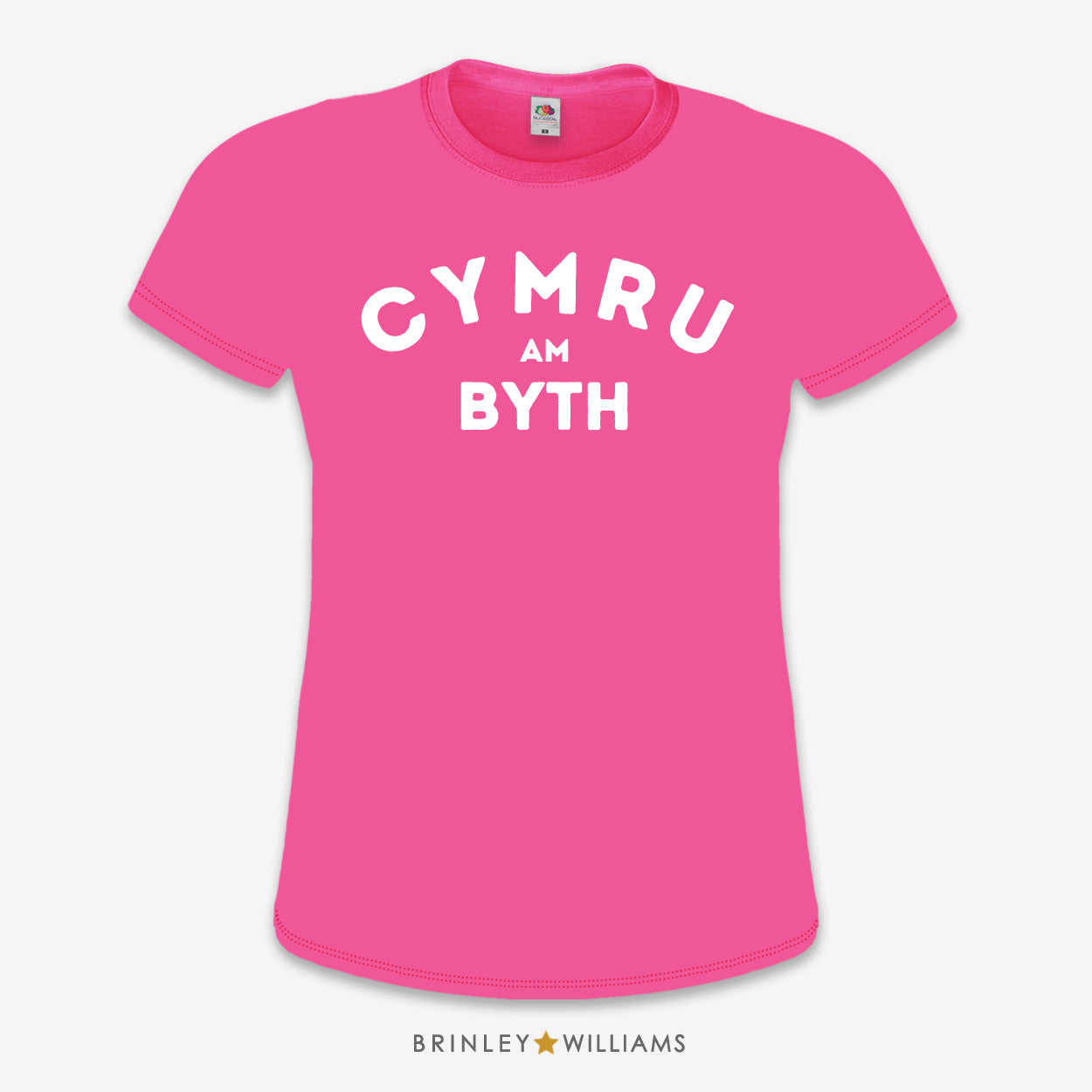 Cymru am Byth Slim Fit T-shirt - Fuchsia