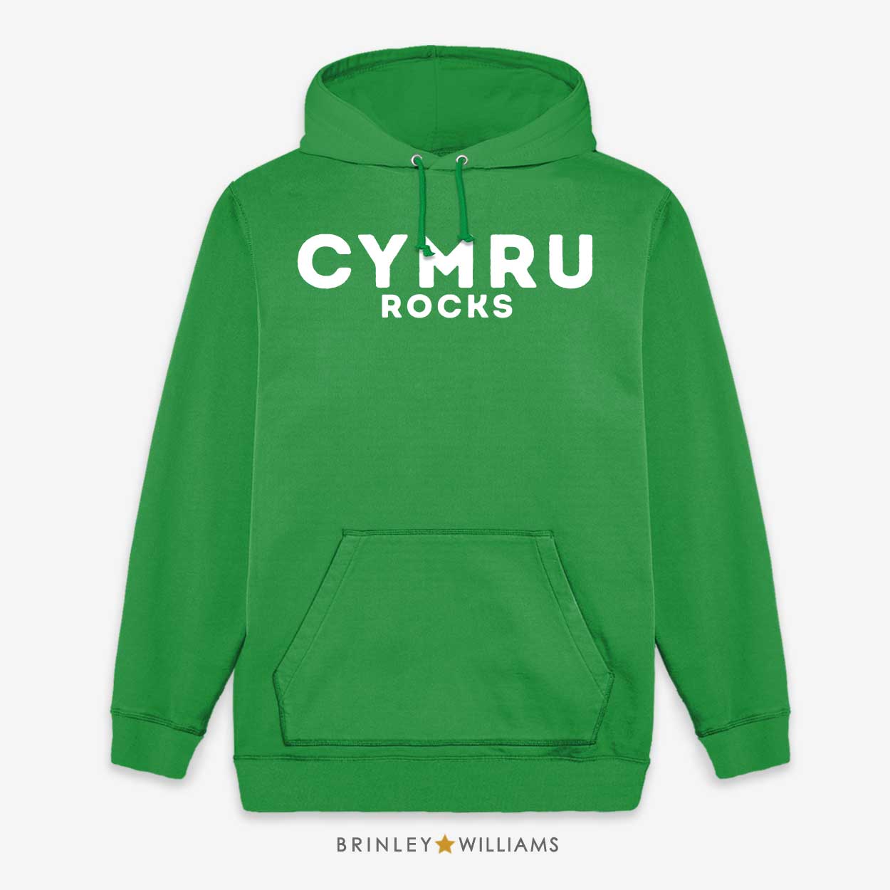 Cymru Rocks Unisex Welsh Hoodie - Kelly Green