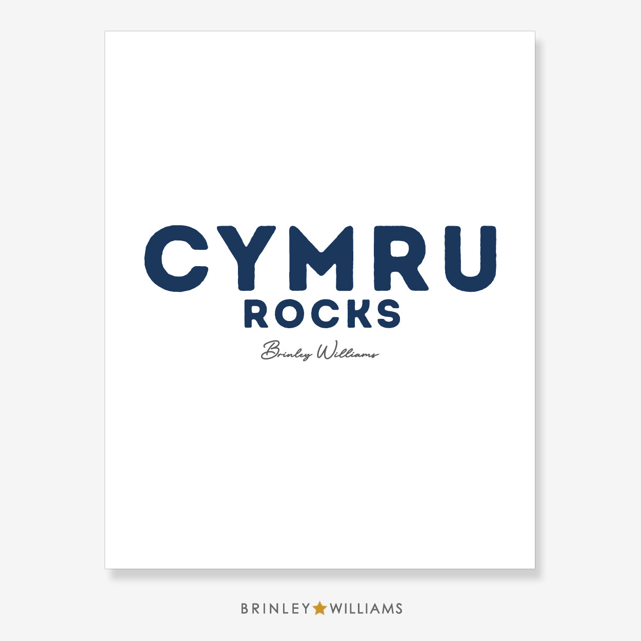 Cymru Rocks Wall Art Poster - Navy