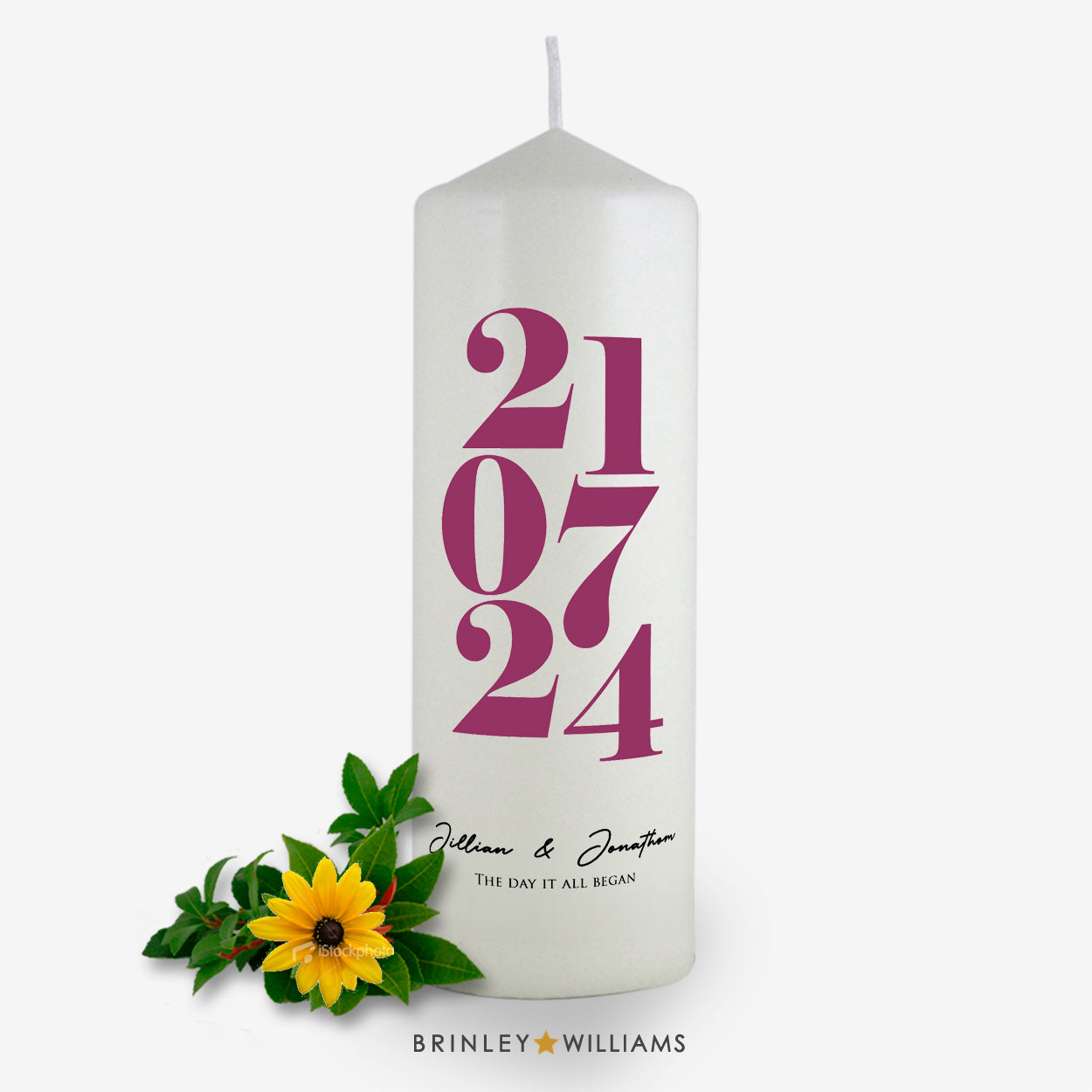 The Date Personalised Candle - Burgundy