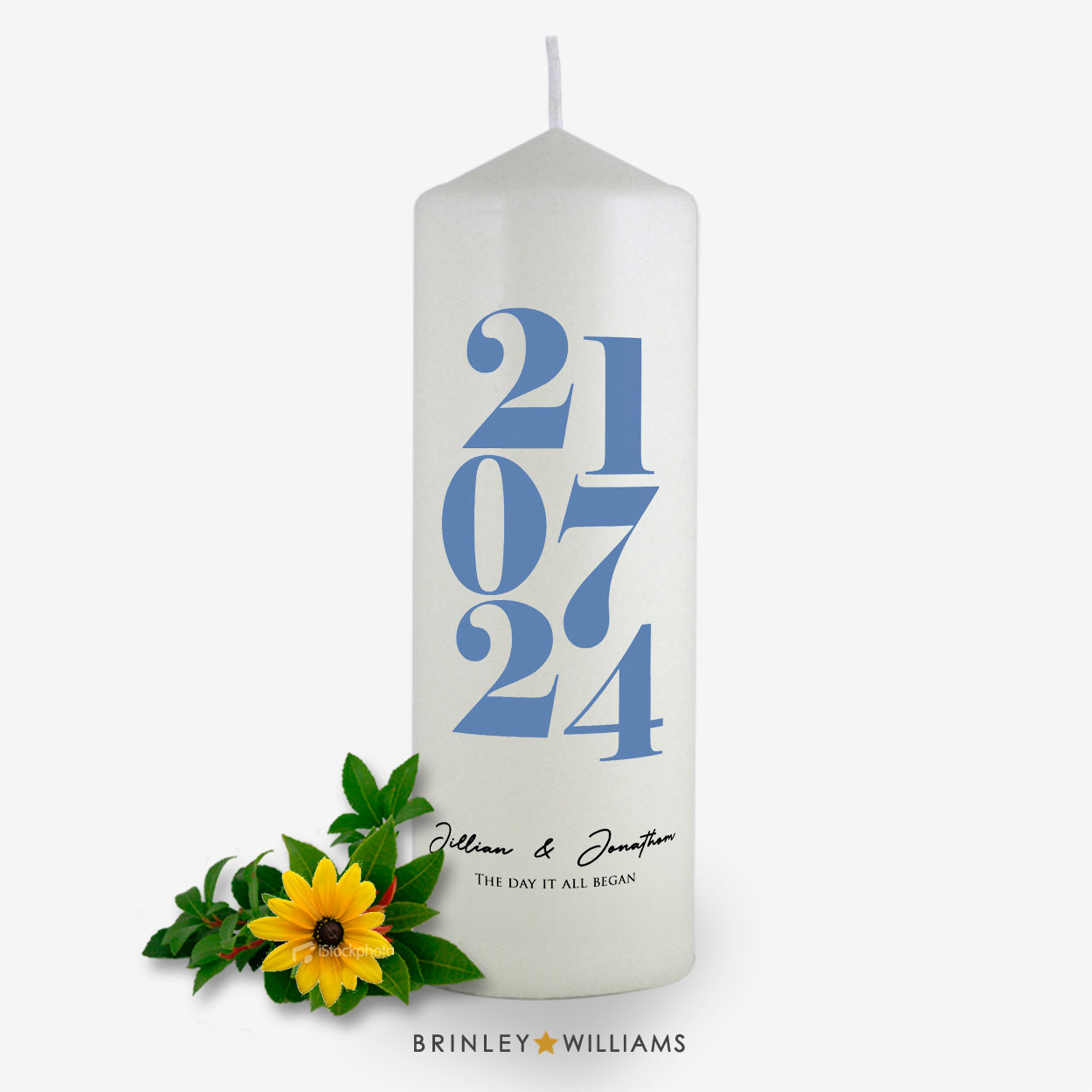 The Date Personalised Candle - Sky Blue