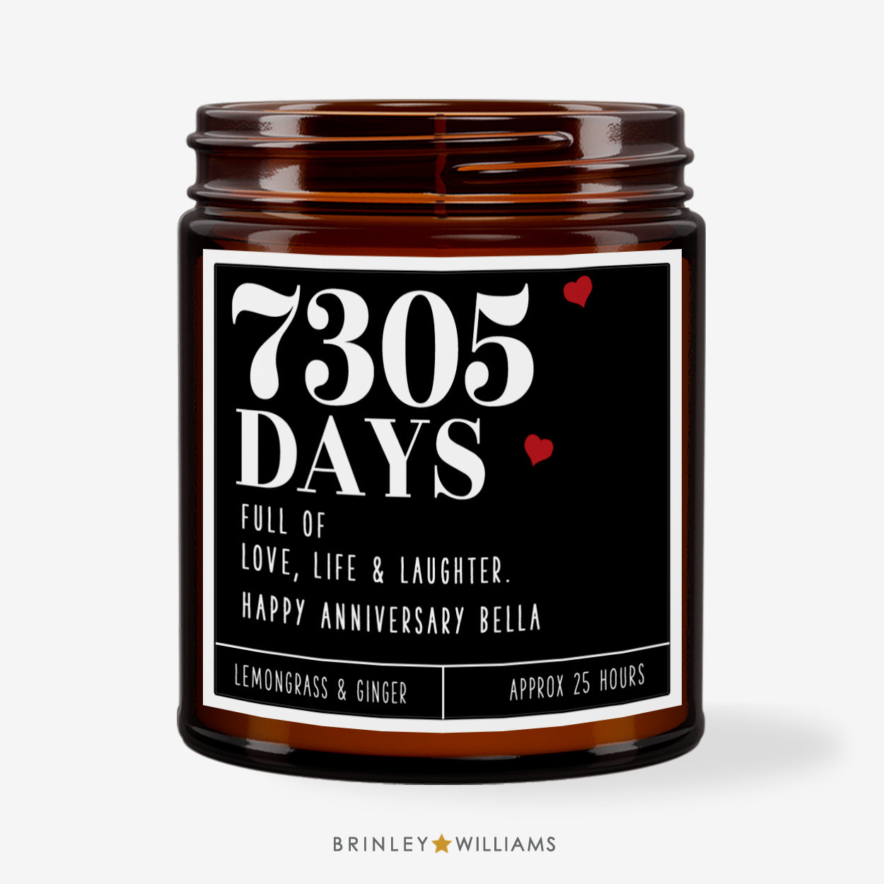 Days Married Scented Jar Anniversary Candle - Personalised - Black