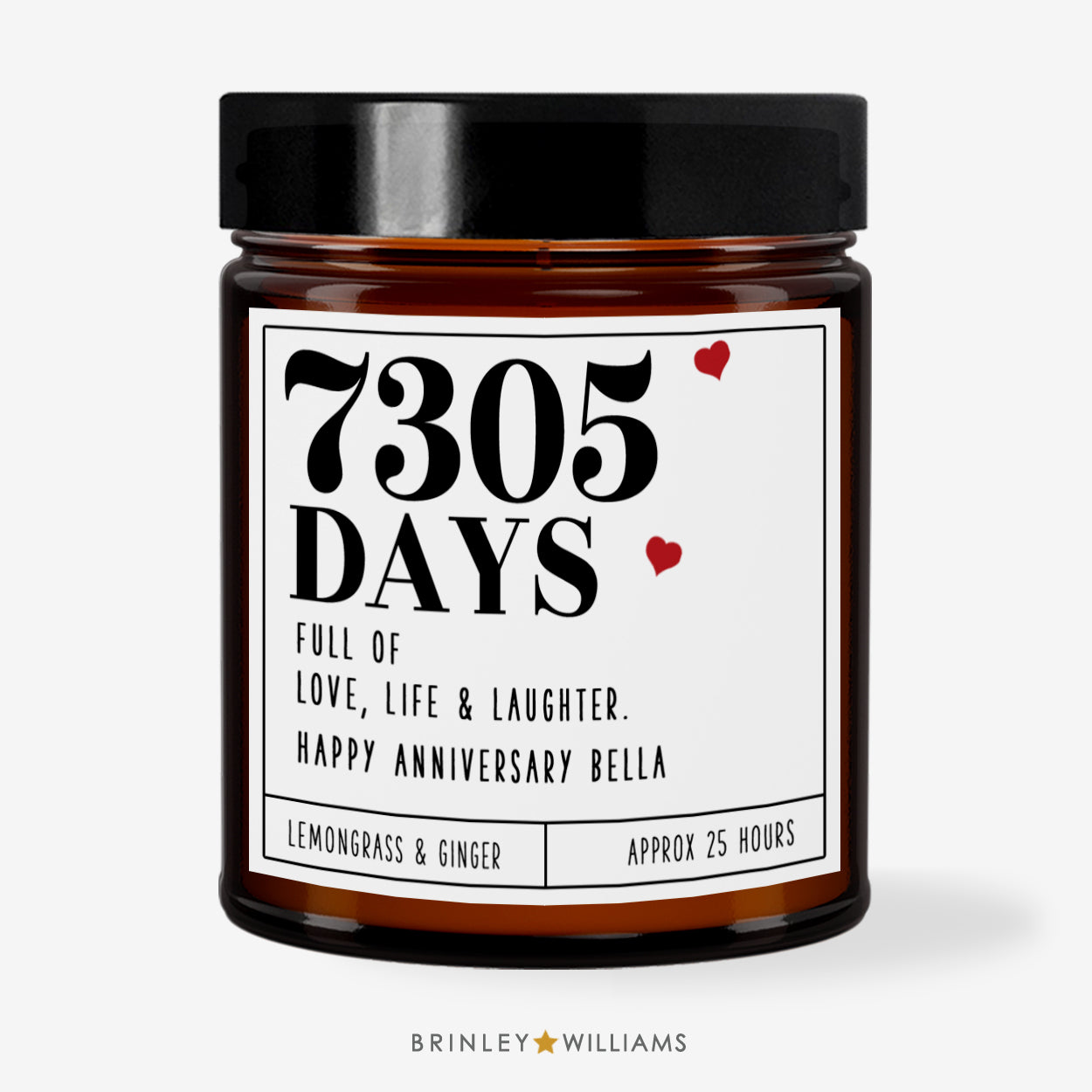 Days Married Scented Jar Anniversary Candle - Personalised - White with Bakelite lid