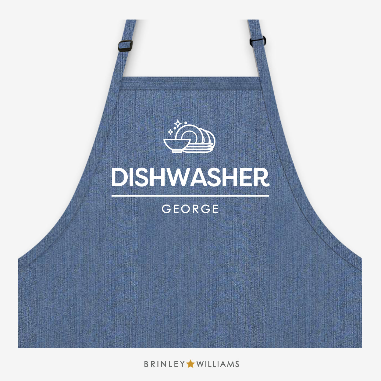 Dishwasher Denim Apron - Personalised - Blue Denim