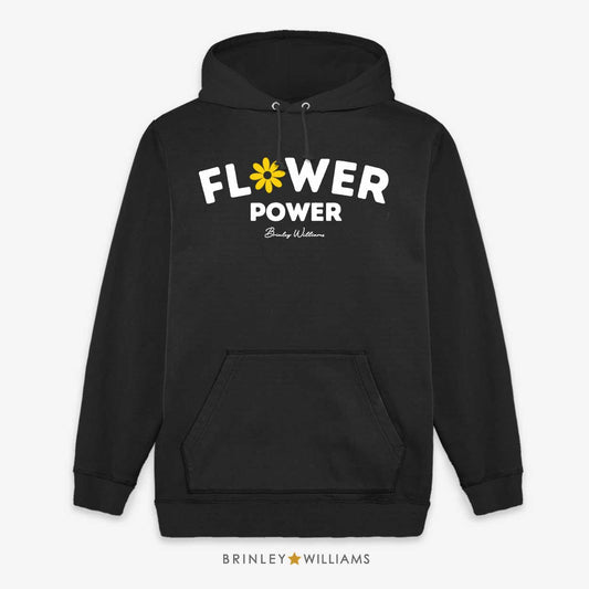 Flower Power Unisex Hoodie -  Black