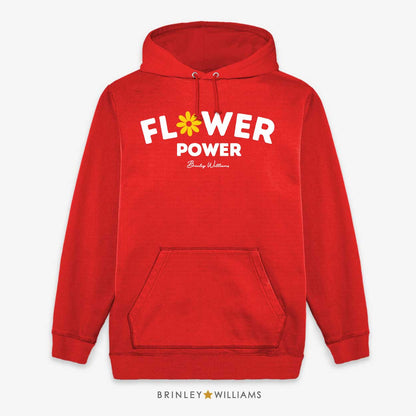 Flower Power Unisex Hoodie -  Fire Red
