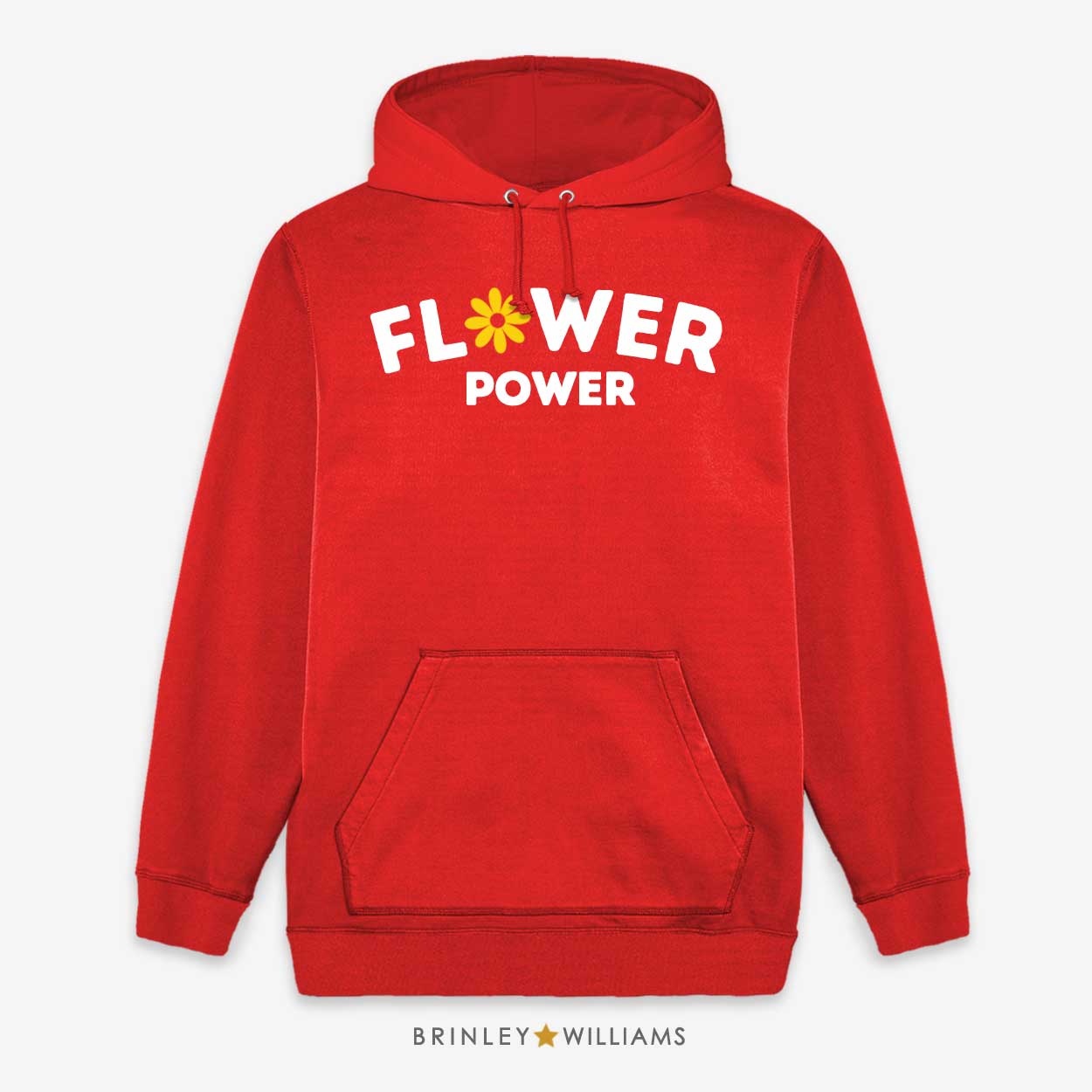 Flower Power Unisex Hoodie - Fire Red
