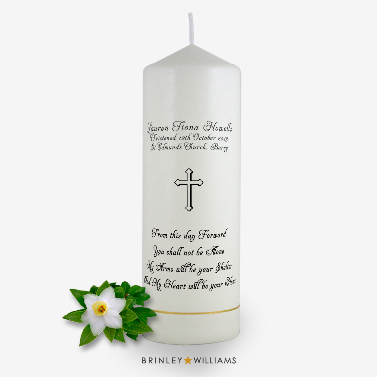 From this day forward Personalised Christening Candle - Charcoal