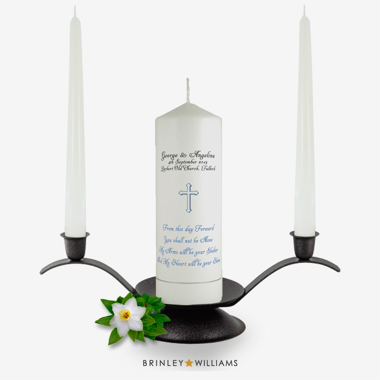 From this day forward Personalised Unity Candle - Sky Blue