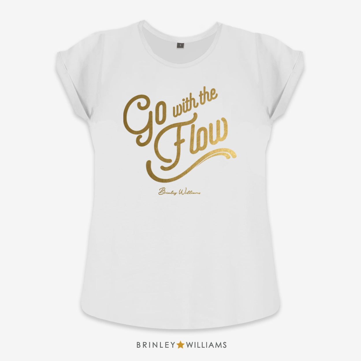 Go with the Flow Rolled Sleeve T-shirt - White