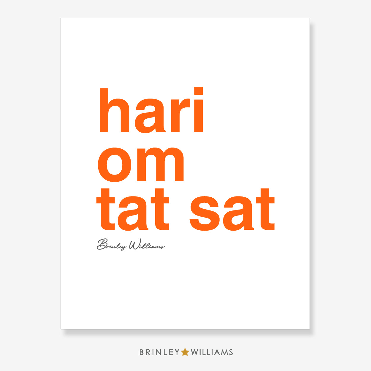 Hari om tat sat Wall Art Poster - Orange