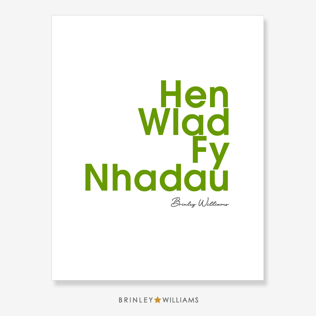 Hen Wlad Fy Nhadau Wall Art Poster - Green