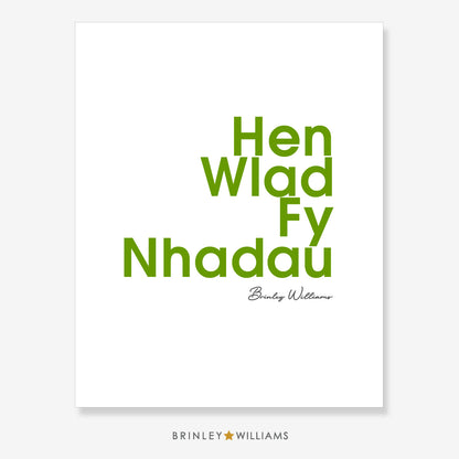 Hen Wlad Fy Nhadau Wall Art Poster - Green