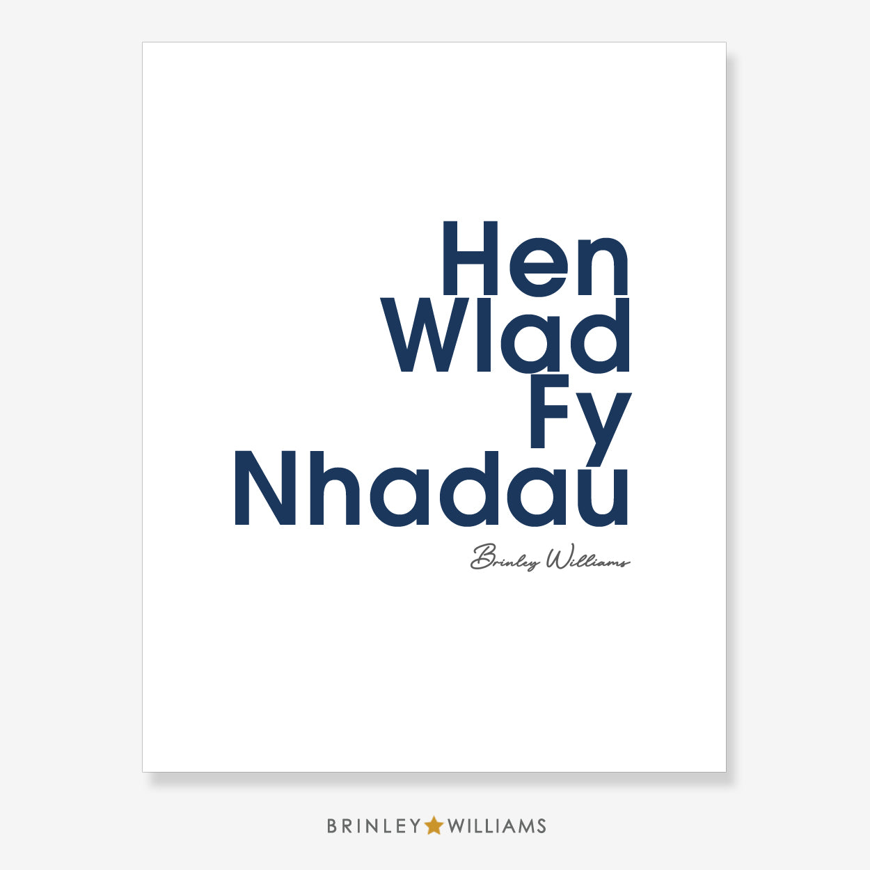 Hen Wlad Fy Nhadau Wall Art Poster - Navy