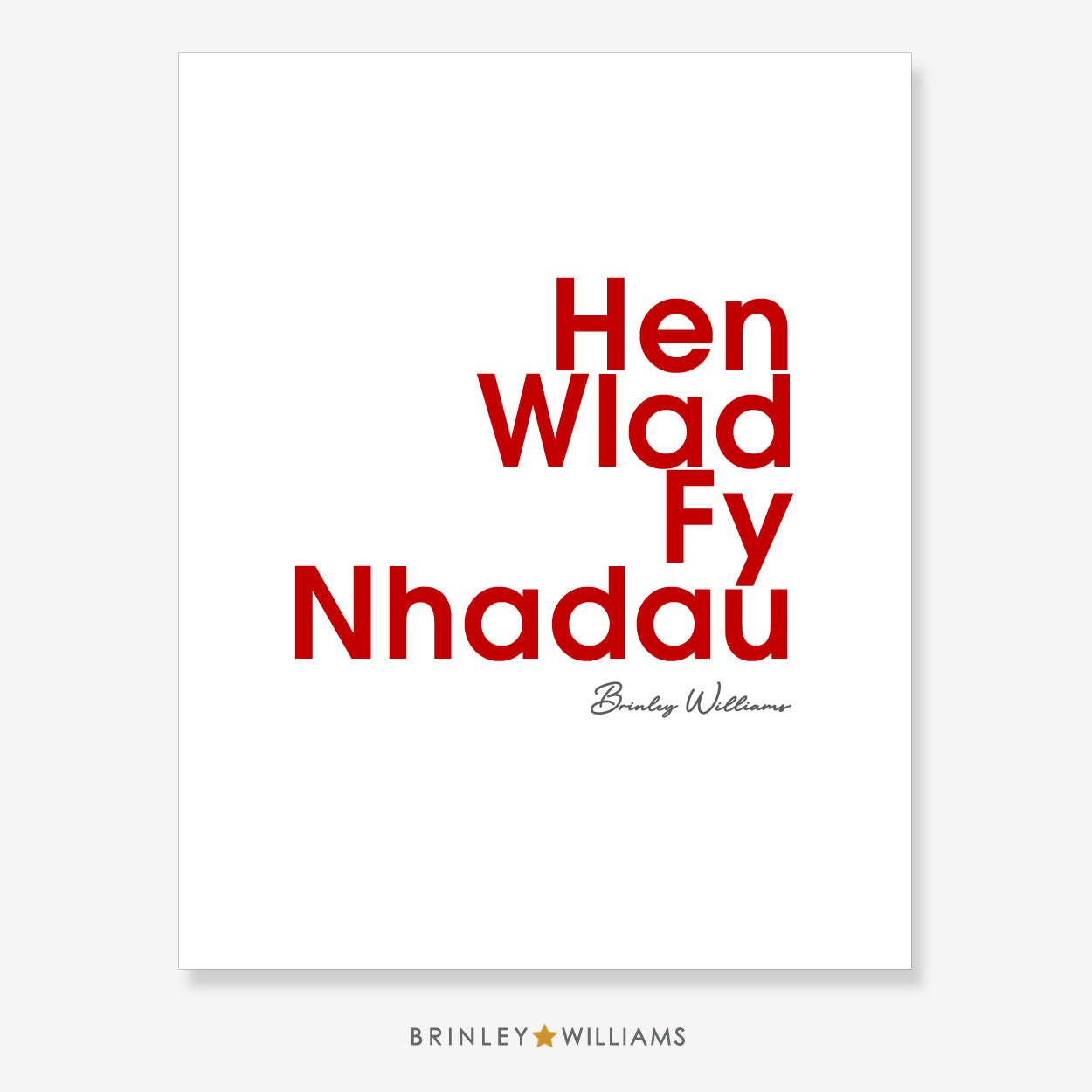 Hen Wlad Fy Nhadau Wall Art Poster - Red