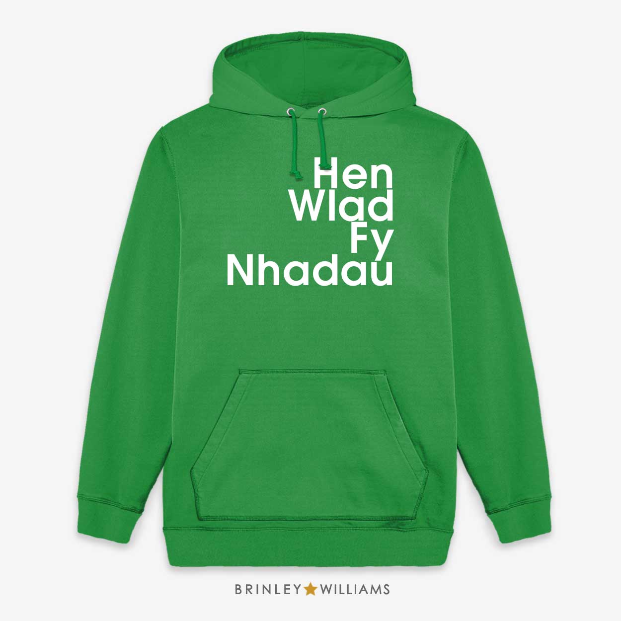 Hen Wlad Fy Nhadau Unisex Welsh Hoodie - Kelly Green