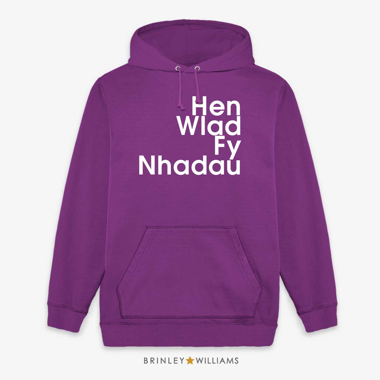 Hen Wlad Fy Nhadau Unisex Welsh Hoodie - Purple