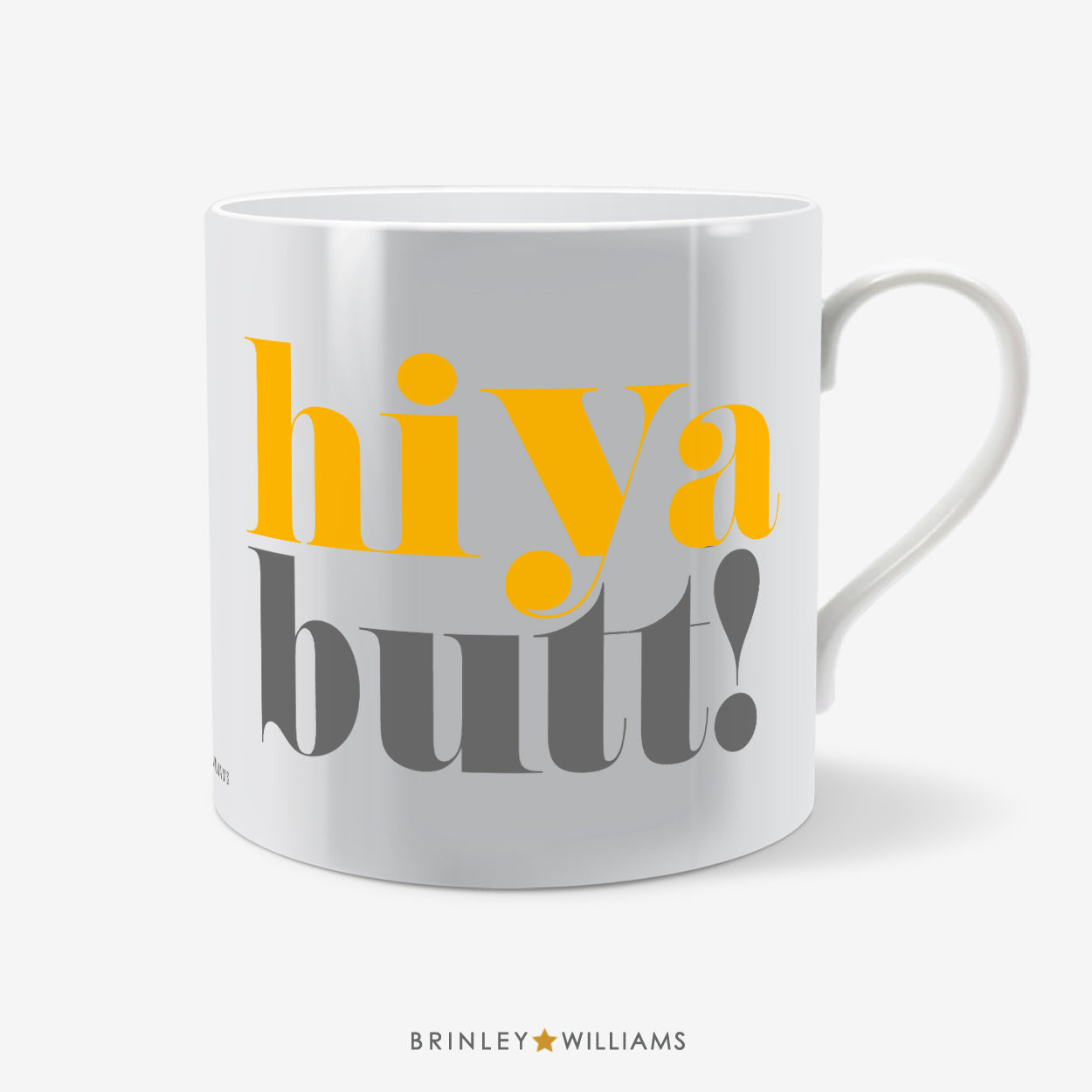 Hiya Butt Welsh Mug - Yellow