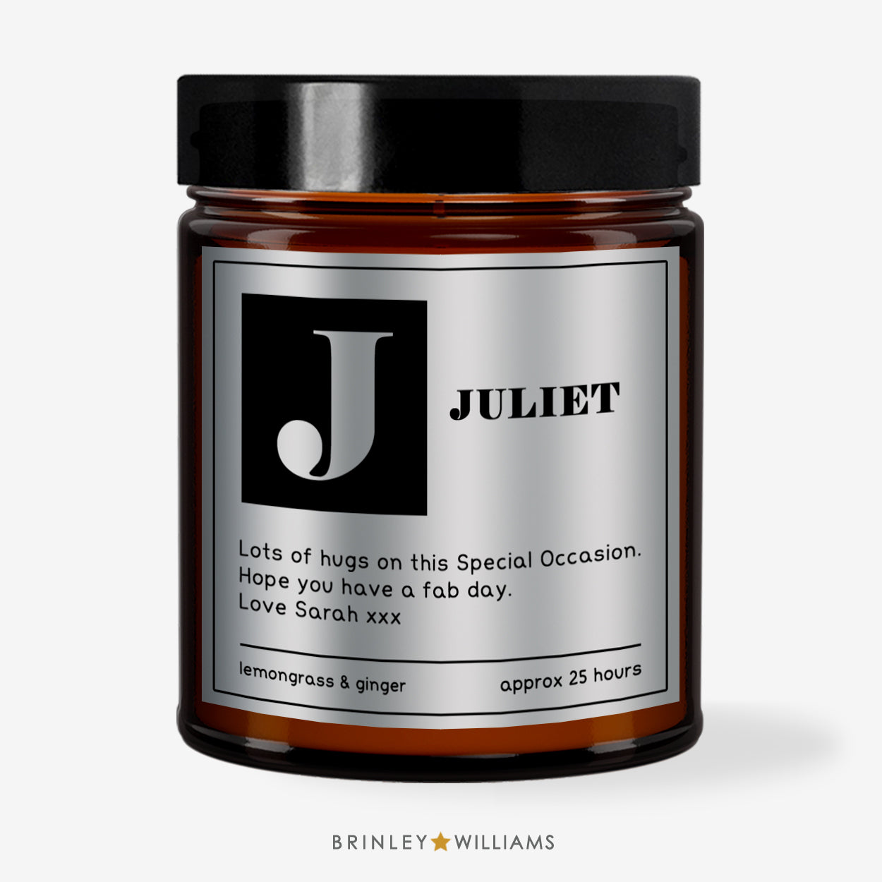 Initial Personalised Scented Candle - Silver