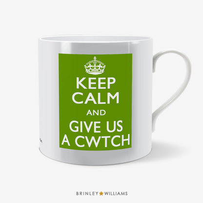 Keep Calm and Give us a Cwtch Fun Mug - Green