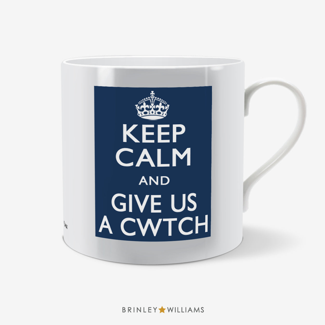 Keep Calm and Give us a Cwtch Fun Mug - Navy