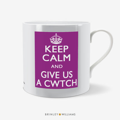 Keep Calm and Give us a Cwtch Fun Mug - Purple