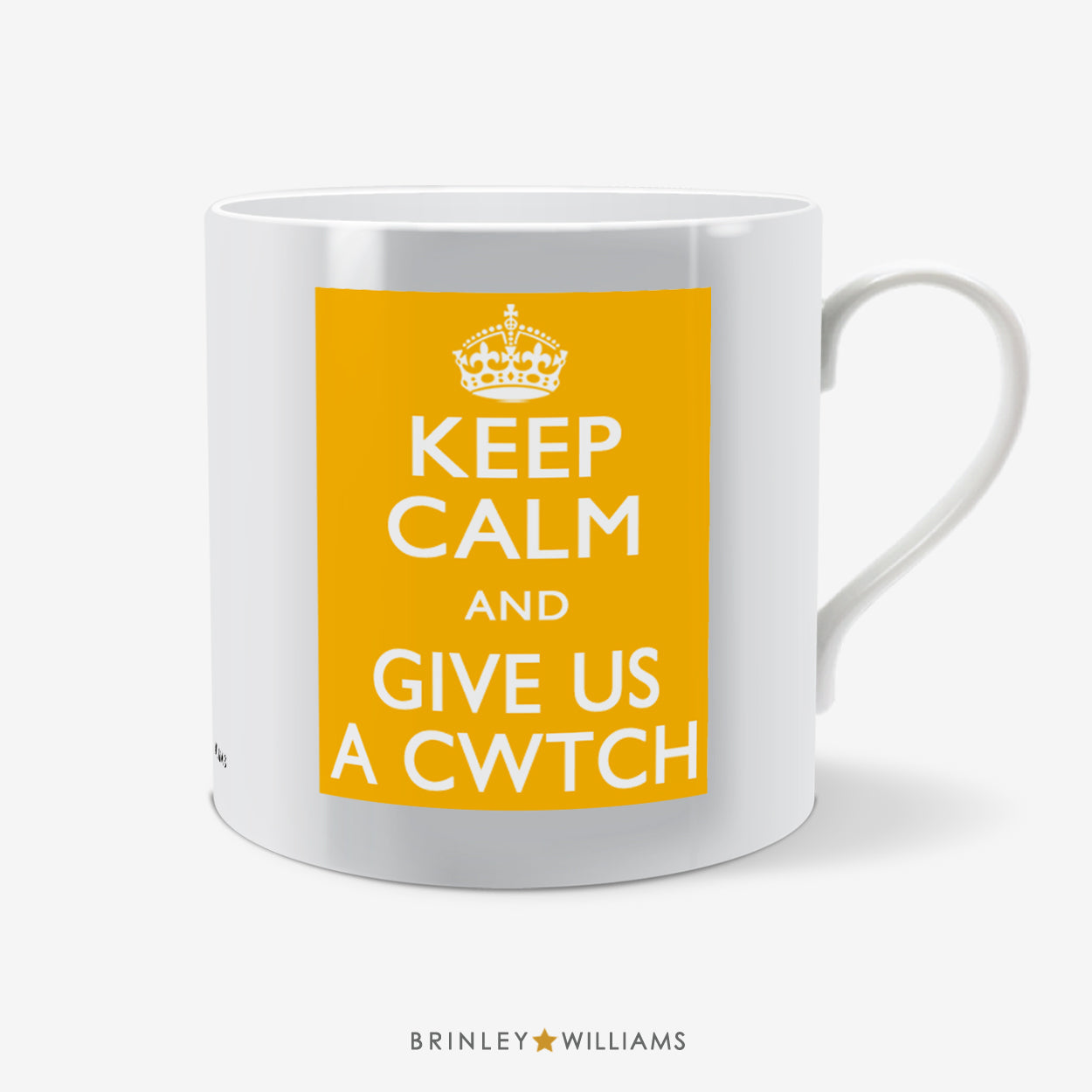Keep Calm and Give us a Cwtch Fun Mug - Yellow