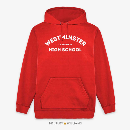 Leavers Personalised Unisex Hoodie -  Fire Red