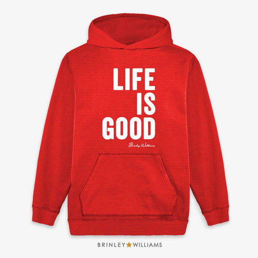 Life is Good Kids Unisex Hoodie - Fire red