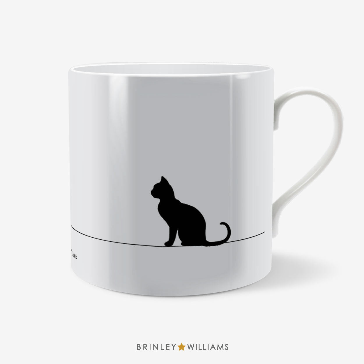 Life-on-the-Line Black Cat Personalised Mug - Front