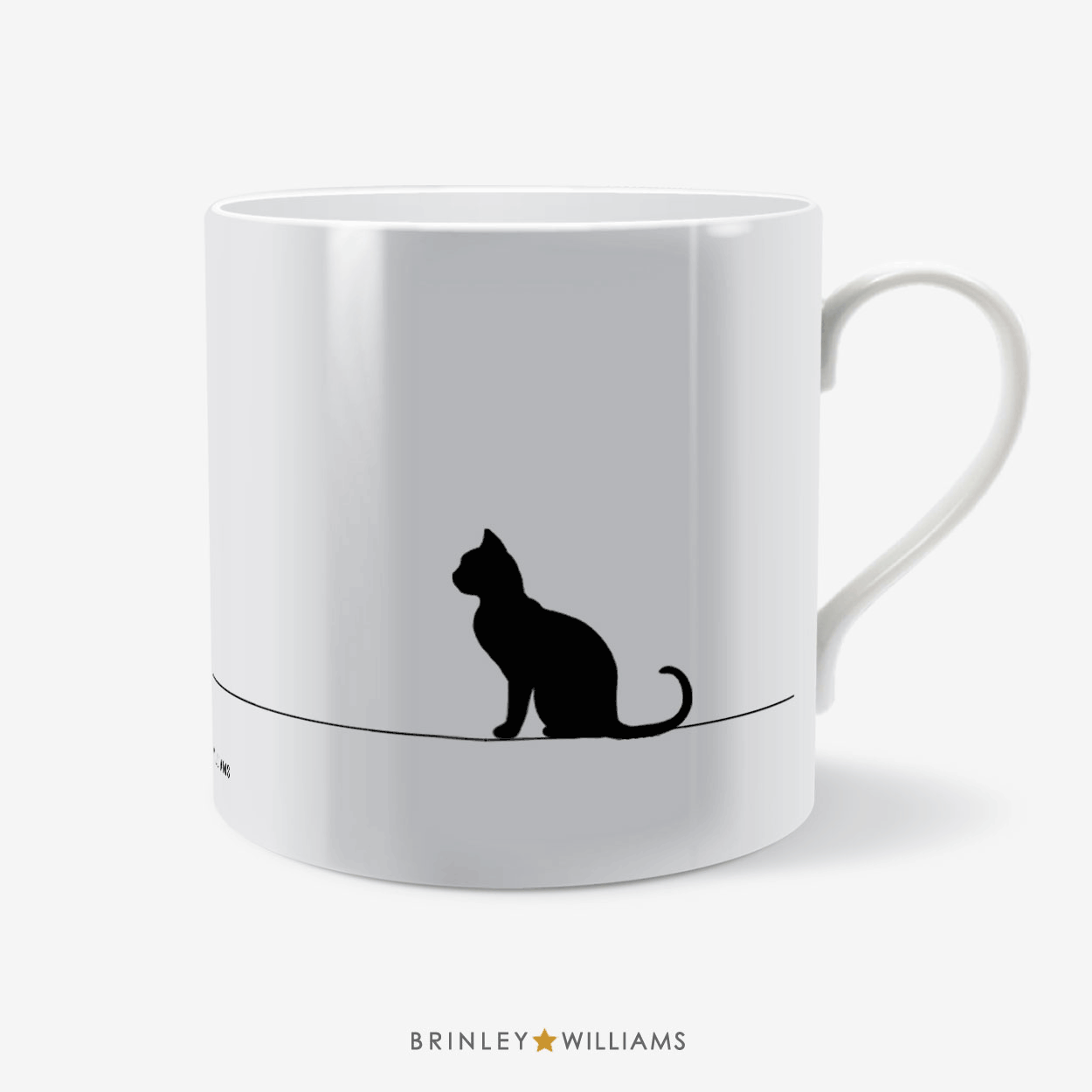 Life-on-the-Line Black Cat Personalised Mug - Animated