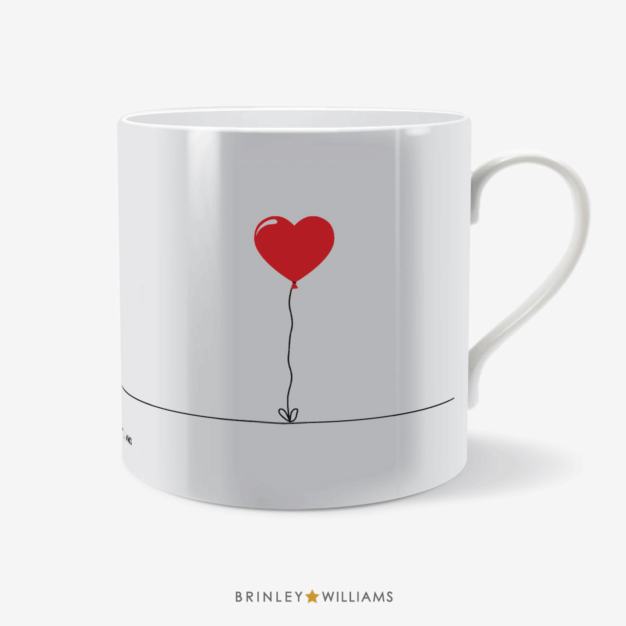 Life-on-the-Line Red Heart Balloon Personalised Mug -  Animated
