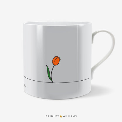 Life-on-the-Line Tulip Personalised Mug - Orange