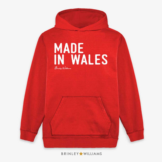 Made in Wales Kids Hoodie - Fire Red