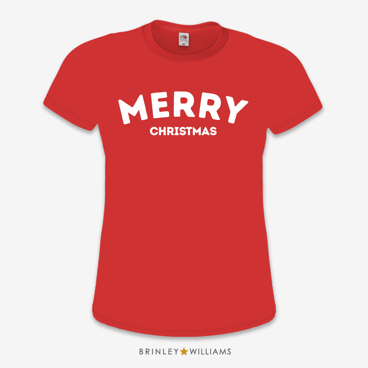 Merry Christmas Women's Slim Fit T-shirt - Fire Red