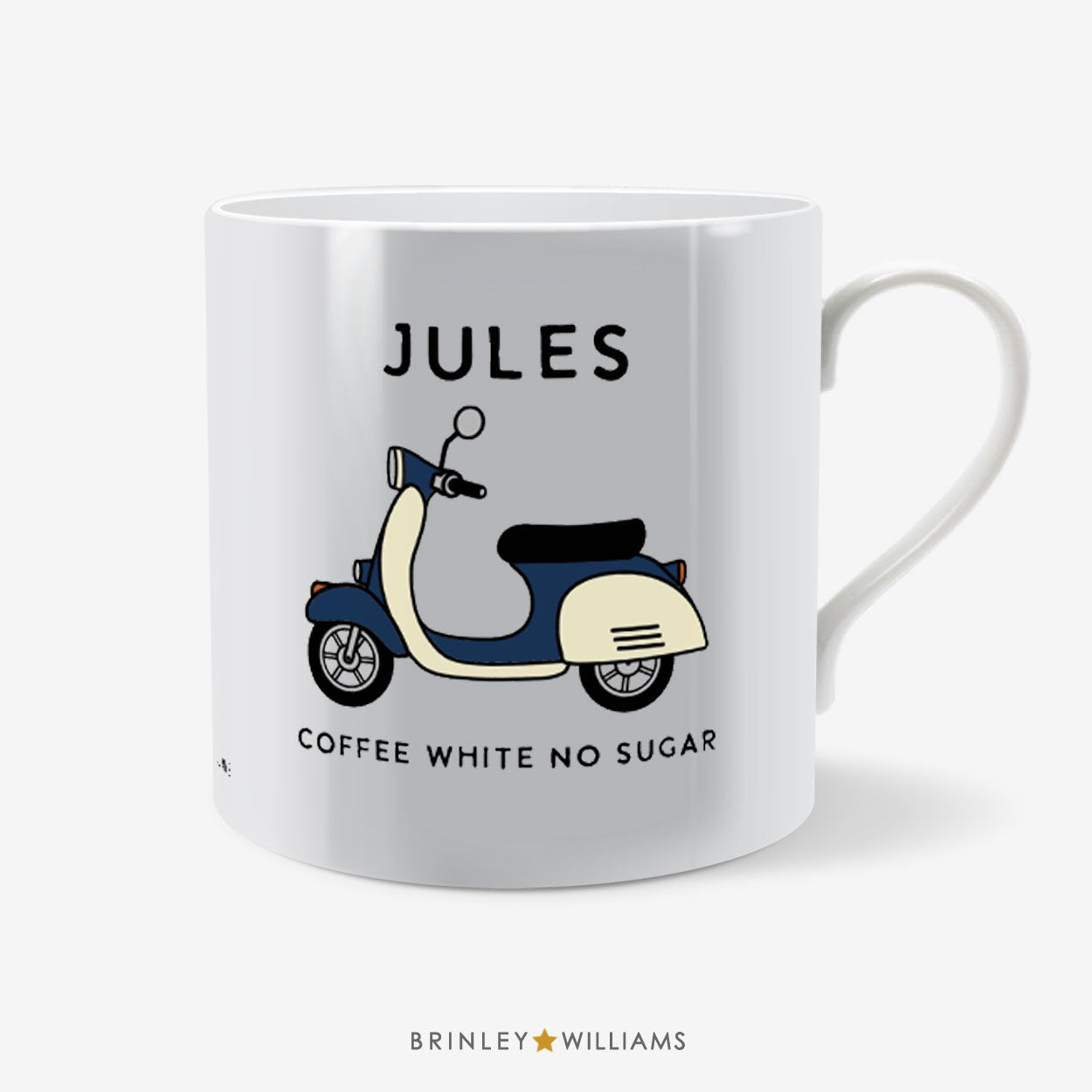 Moped Scooter Mug - Personalised - Navy