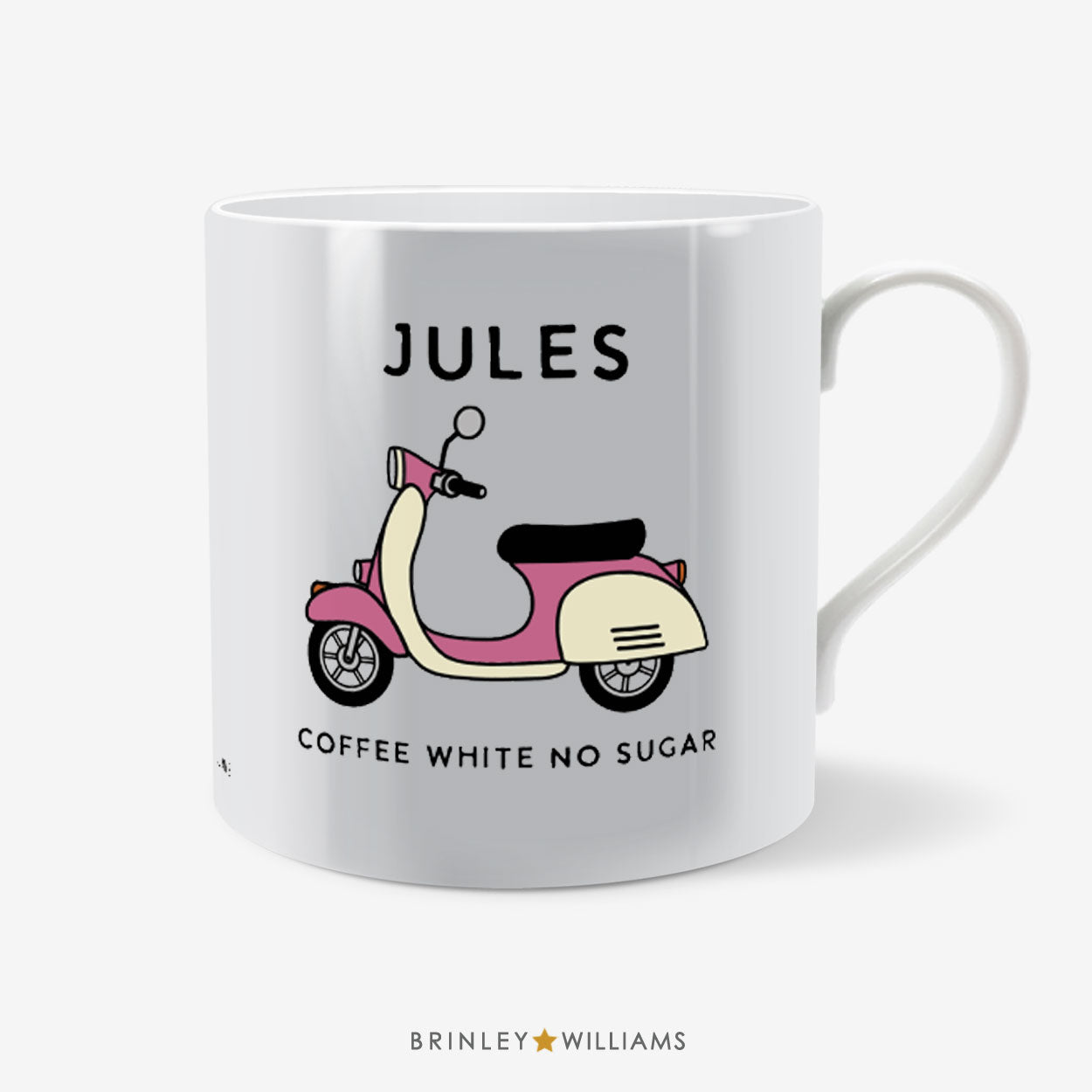 Moped Scooter Mug -  Personalised - Pink