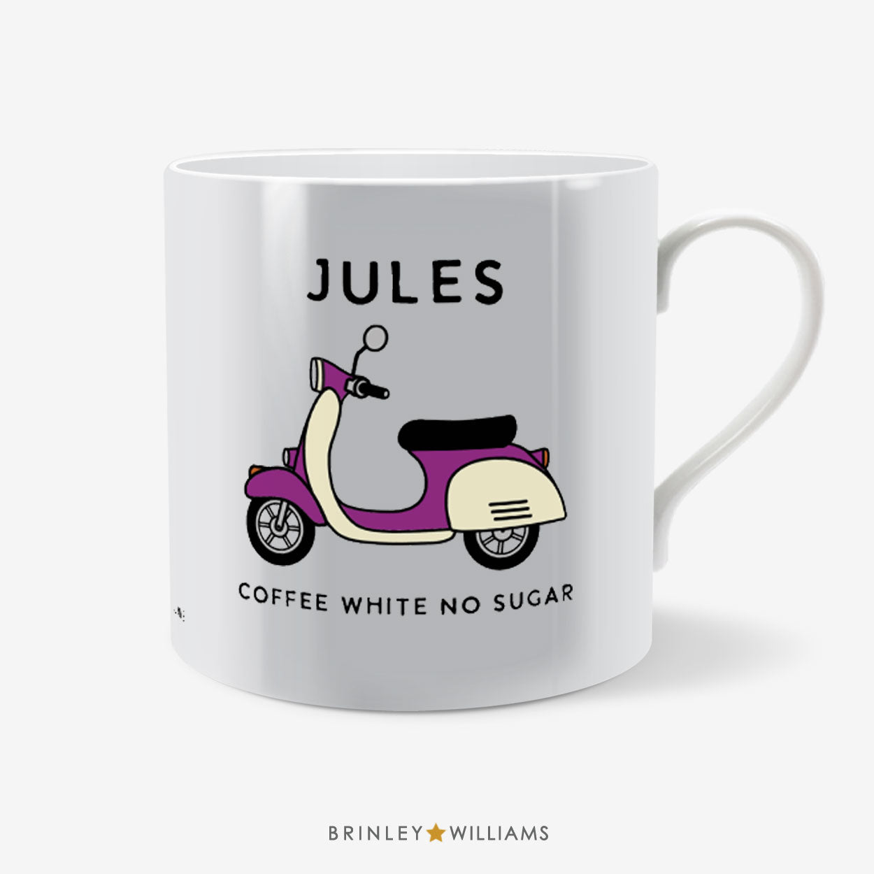 Moped Scooter Mug - Personalised - Purple