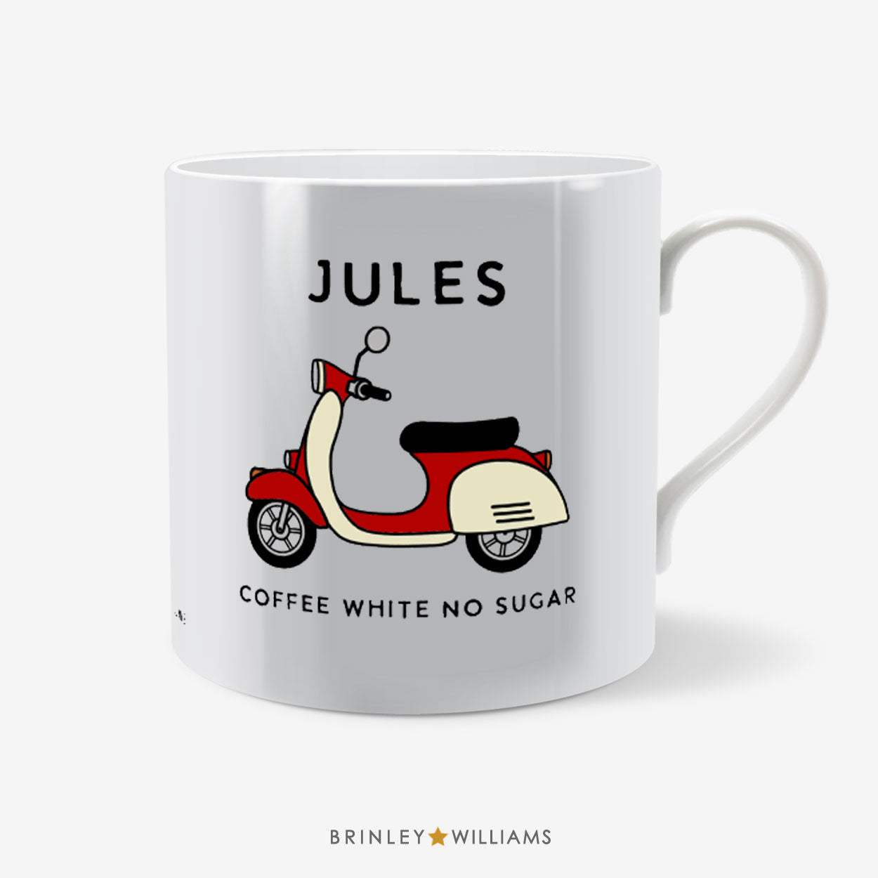 Moped Scooter Mug -  Personalised - Red