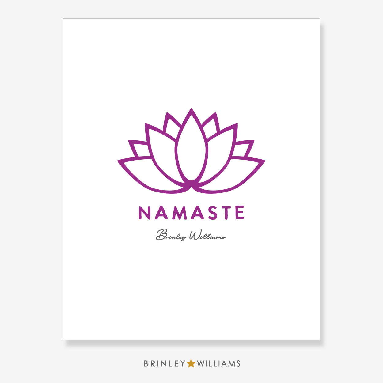 Lotus Flower Namaste Wall Art Poster - Purple