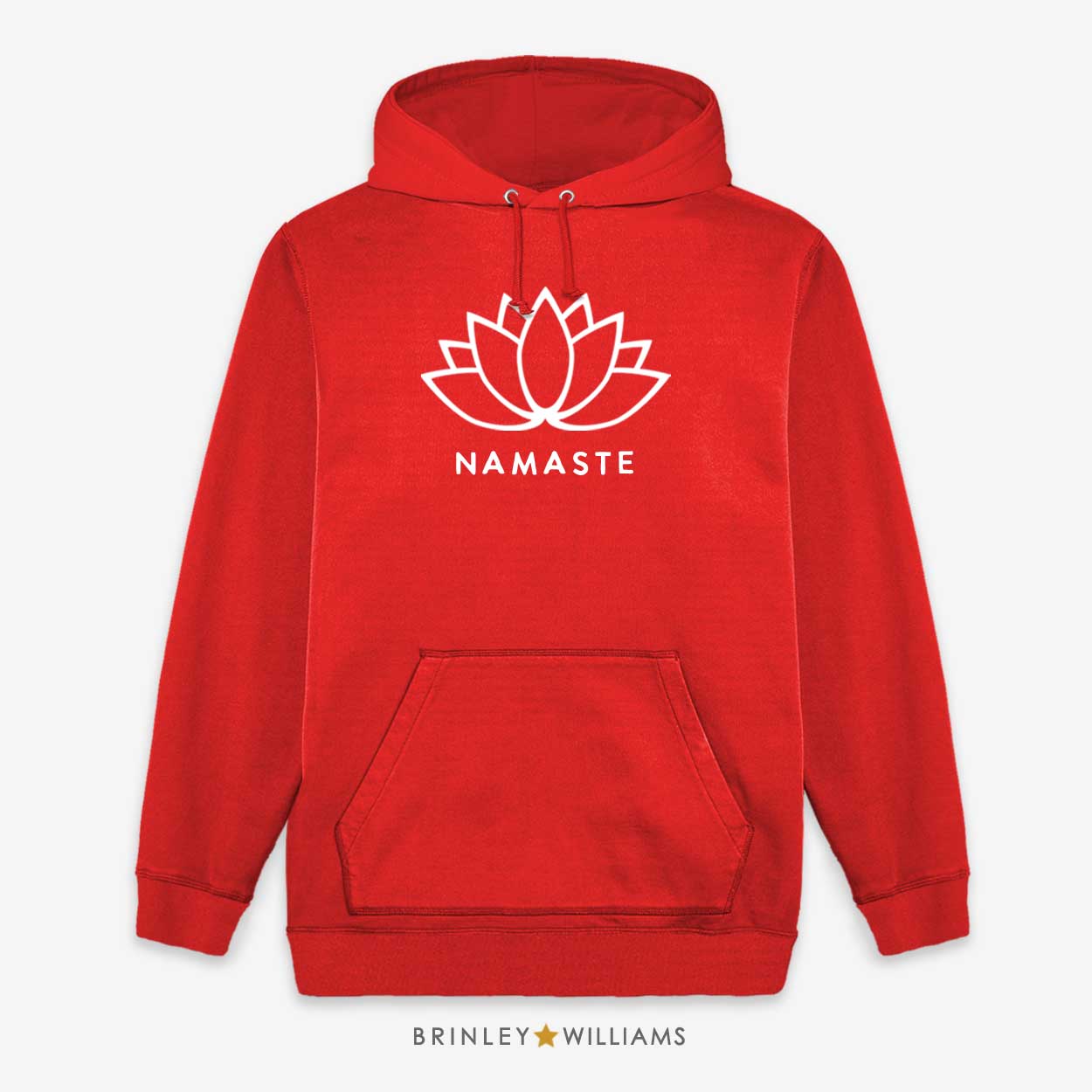 Namaste Lotus Flower Unisex Yoga Hoodie - Fire red