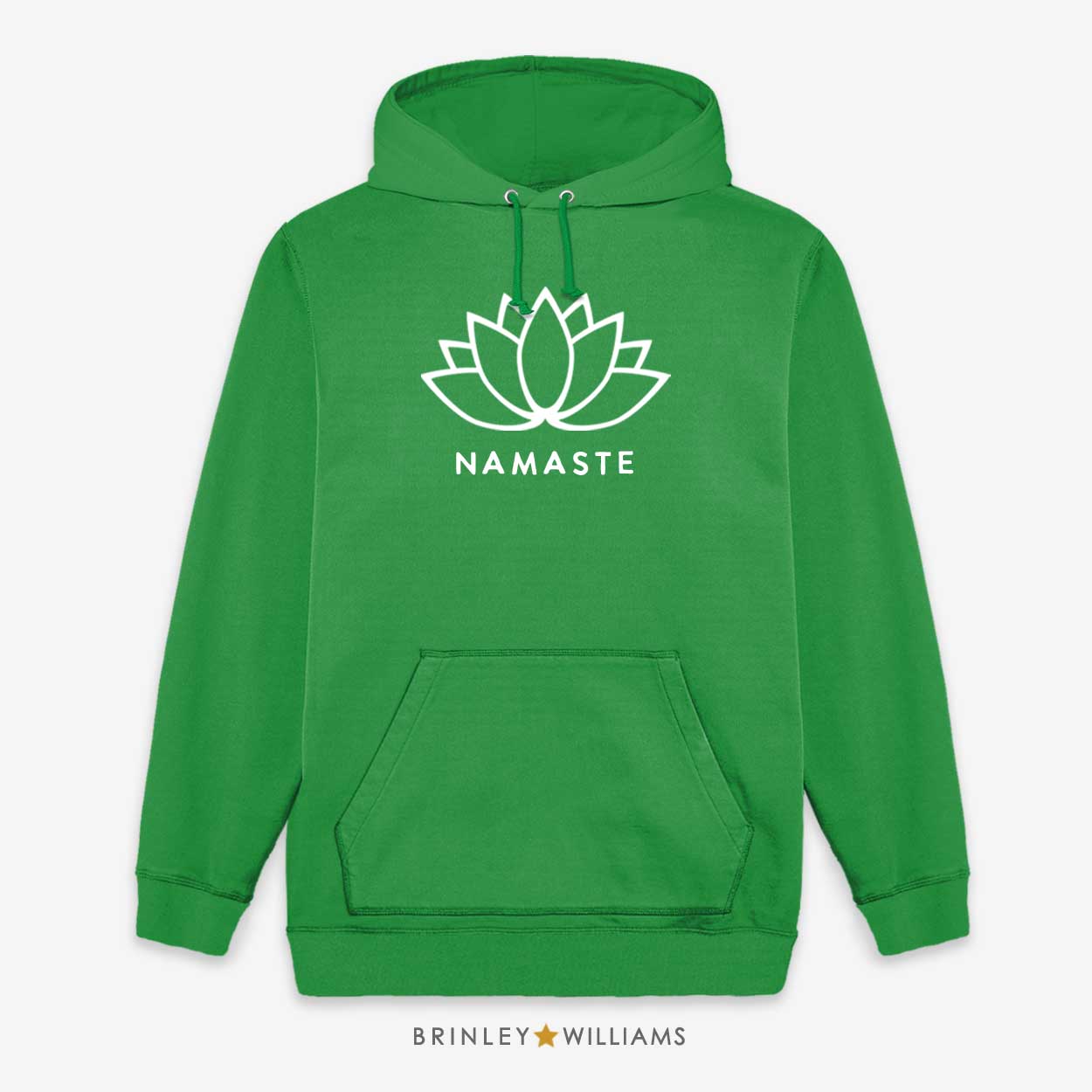 Namaste Lotus Flower Unisex Yoga Hoodie - Kelly Green