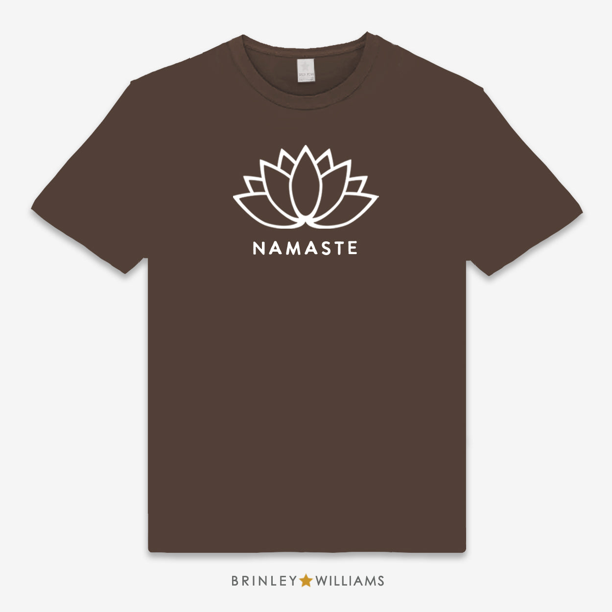 Namaste Lotus Flower Unisex Classic Yoga T-shirt - Chocolate Brown
