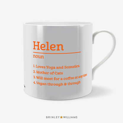 Name Defenition Personalised Mug - Orange