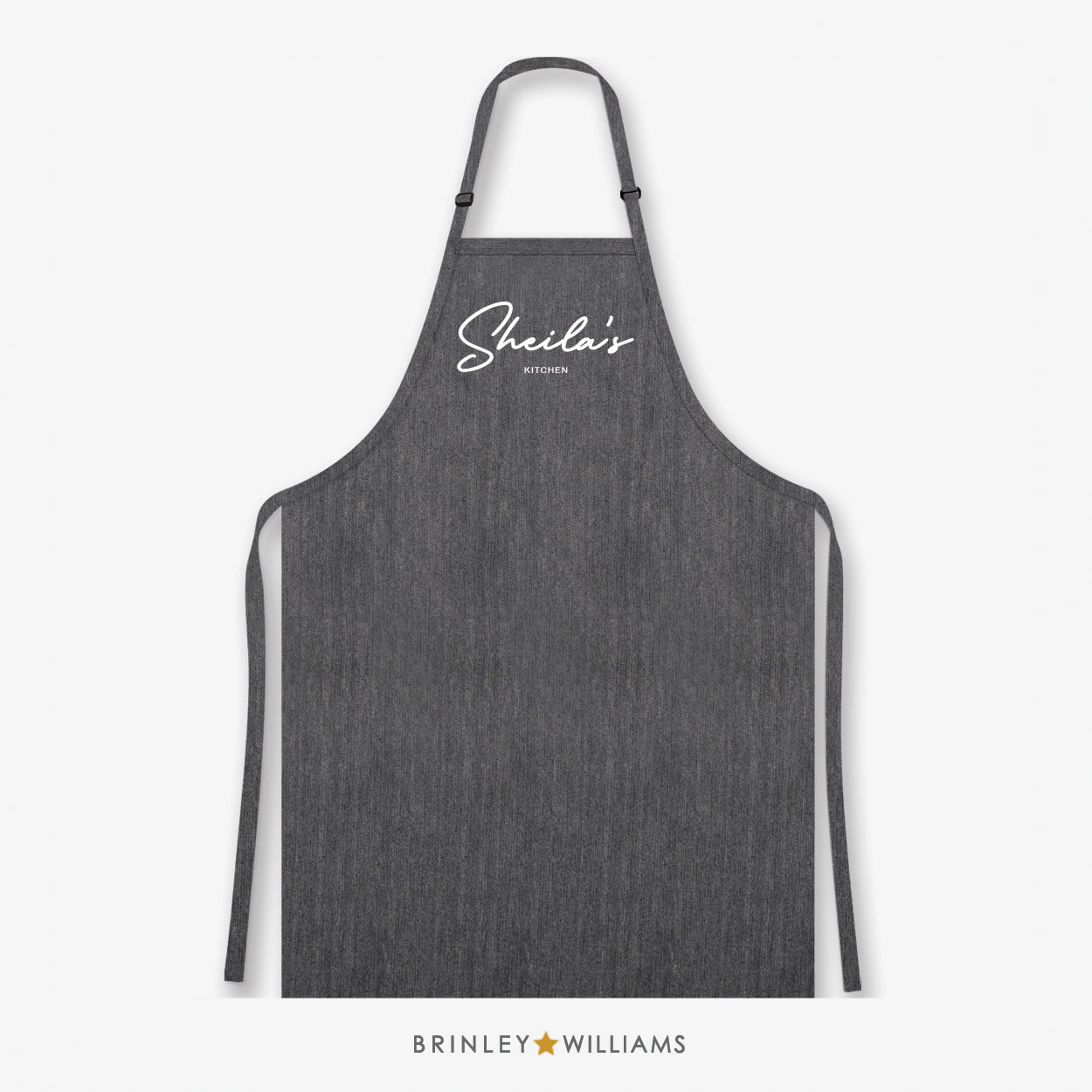 Kitchen Name Denim Apron - Personalised - Zoom