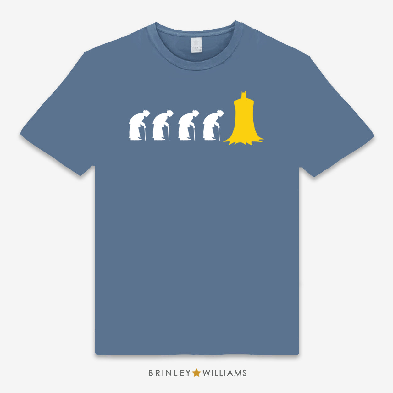 Blue unisex t-shirt with a Nana Nana Nana Nana Batman graphic design print